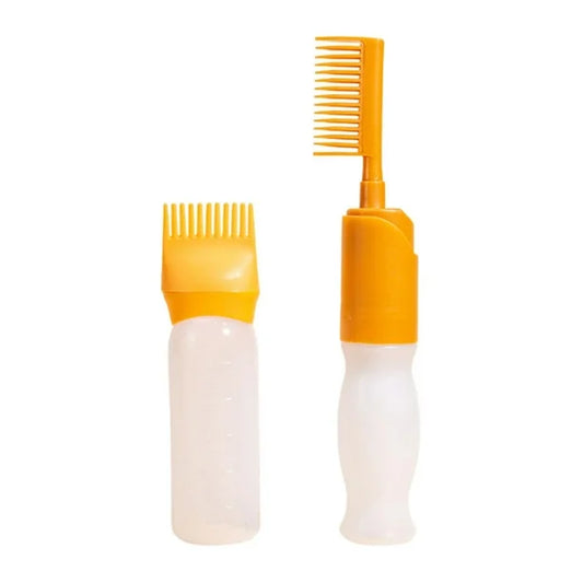 Comb Applicator Bottle 120ml Empty Hair Oil Applicator Easy to Clean Yellow